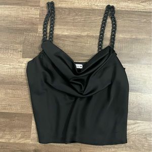 Black cowl neck blouse